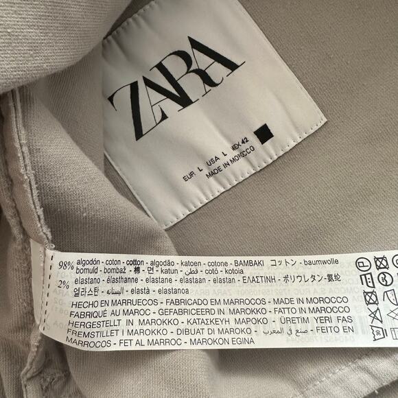 ZARA Men’s Front Big Pockets Overshirt Shirt Jacket Gray Size Large - Picture 7 of 7